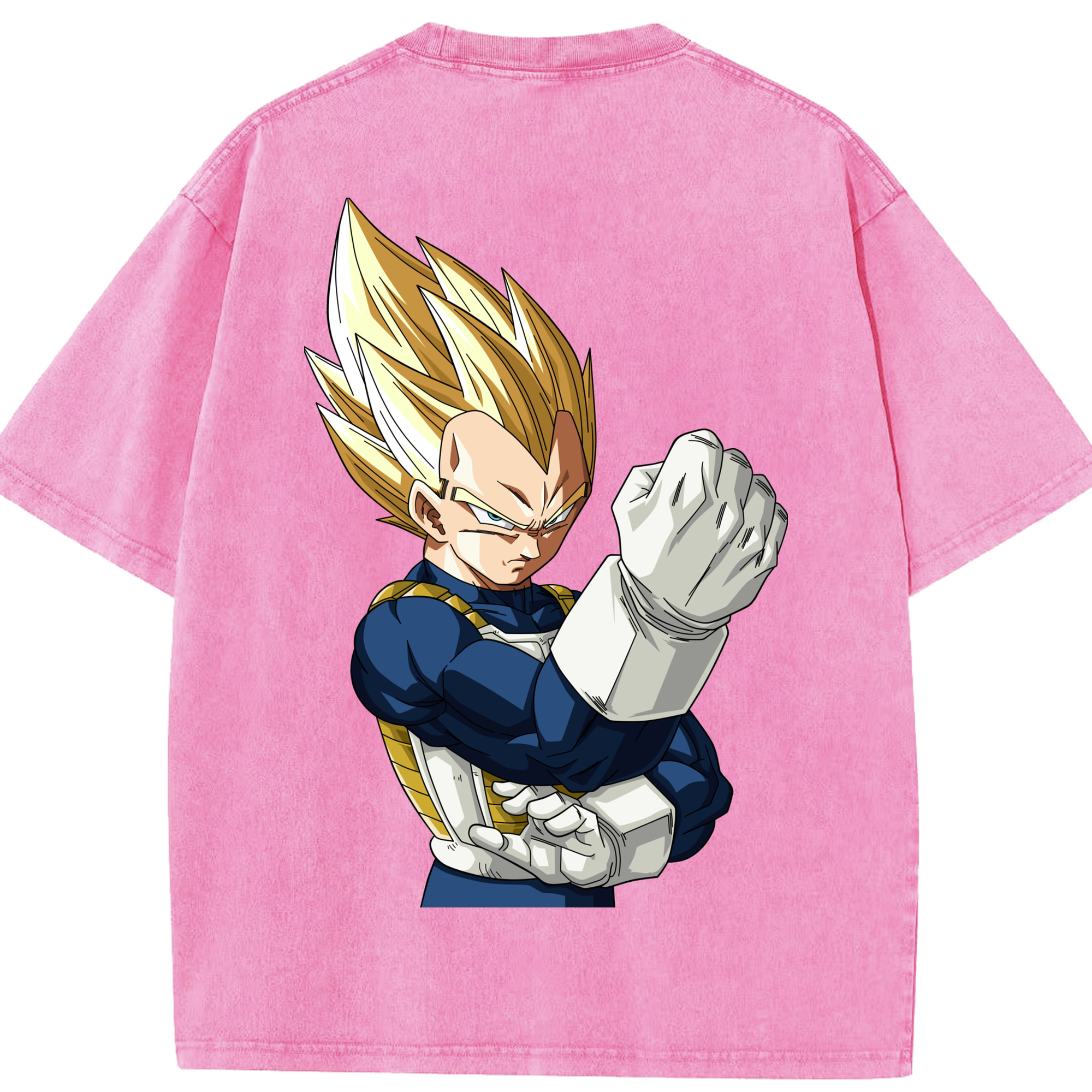 （画像用） ドラゴンボール ベジータ四世（Bejīta Yonsei）DRAGON BALL Vegeta IV 綿100% ヴィンテージ風 半袖Tシャツ（背面プリント）